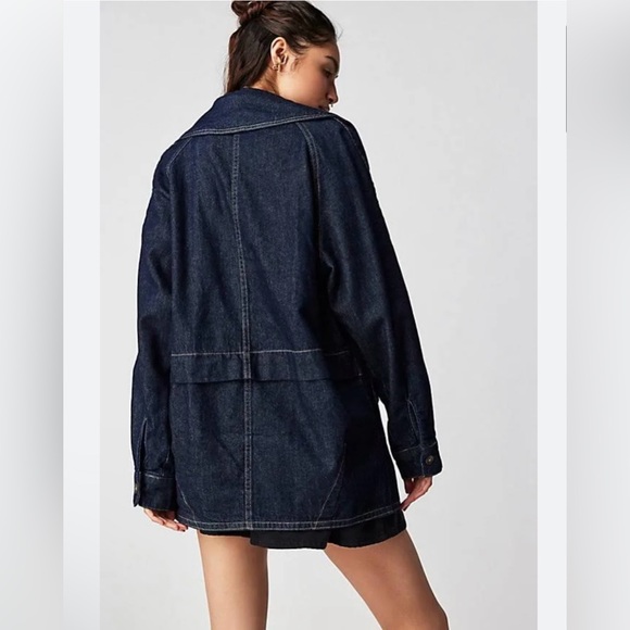 NWOT Free people denim car coat - Picture 2 of 10